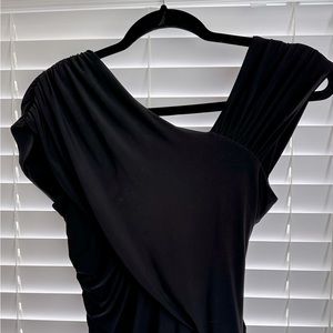 Black Aqua Form-Fitting Mini Dress